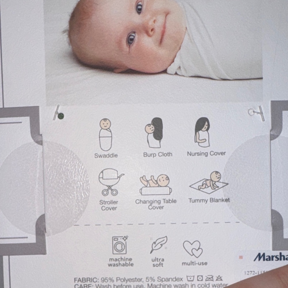 Modern Baby Pumpkin and Green Swaddle Set - Picture 3 of 9